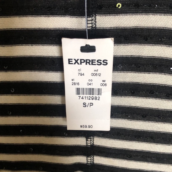 Express striped dress with small sequins. Size S/P - Picture 3 of 6